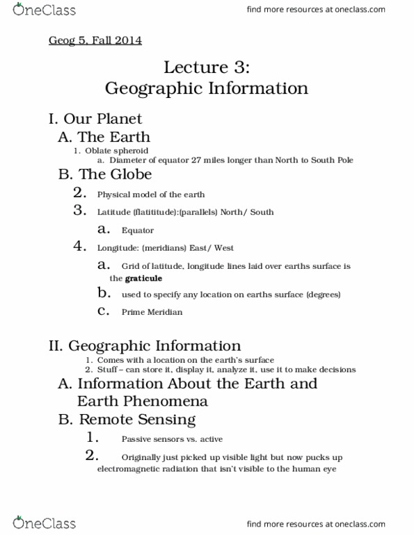 GEOG 5 Lecture Notes - Lecture 3: Geographic Information System, Choropleth Map, Isoline (Opera) thumbnail