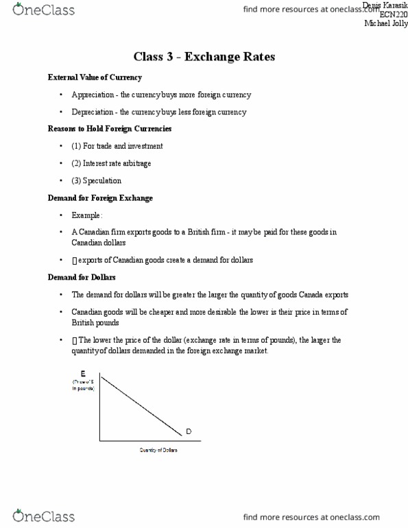ECN 220 Lecture Notes - Lecture 3: Purchasing Power Parity, Floating Exchange Rate, North American Free Trade Agreement thumbnail