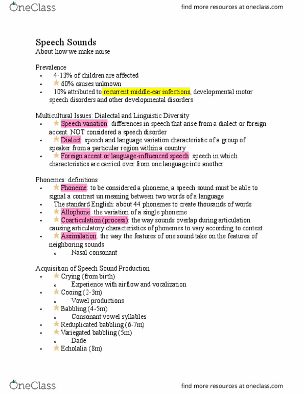 CGSC376 Lecture Notes - Lecture 14: Motor Speech Disorders, Nasal Consonant, Hard Palate thumbnail