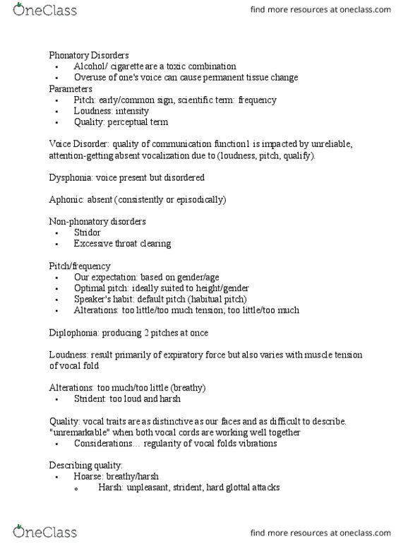 CGSC376 Lecture Notes - Lecture 13: Vocal Folds, Genital Wart, Stridor thumbnail