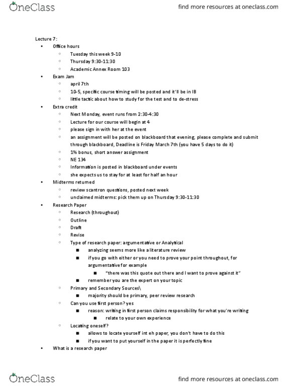 WGS250H5 Lecture Notes - Lecture 7: Scantron Corporation, Margaret Sanger, Eugenics thumbnail