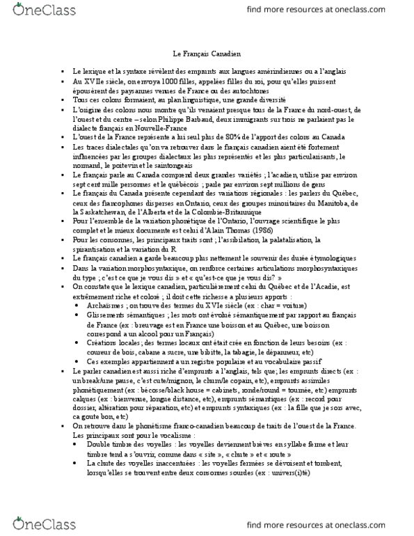 FRE272Y5 Chapter Notes - Chapter 29: Coureur Des Bois, Univers, Calque thumbnail