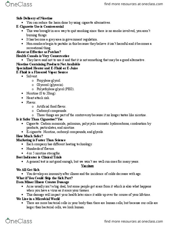 BPS 1101 Lecture Notes - Lecture 12: Polycyclic Aromatic Hydrocarbon, Defensin, Pus thumbnail