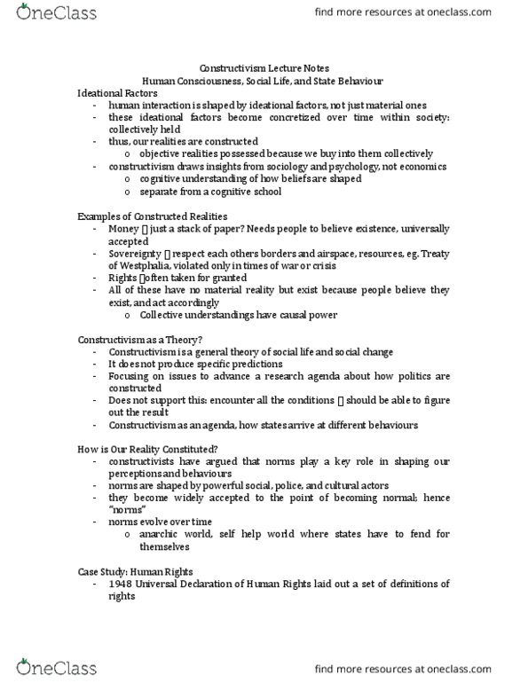 POLI 244 Lecture Notes - Lecture 1: Rand Corporation, Limited Voting, International Relations thumbnail