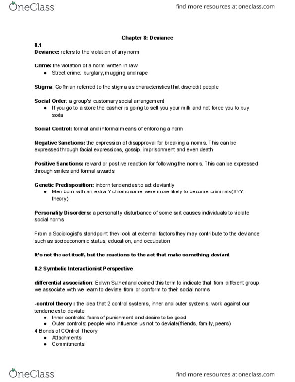 SOC 153 Lecture Notes - Lecture 15: Xyy Syndrome, Ritualism In The Church Of England, Y Chromosome thumbnail