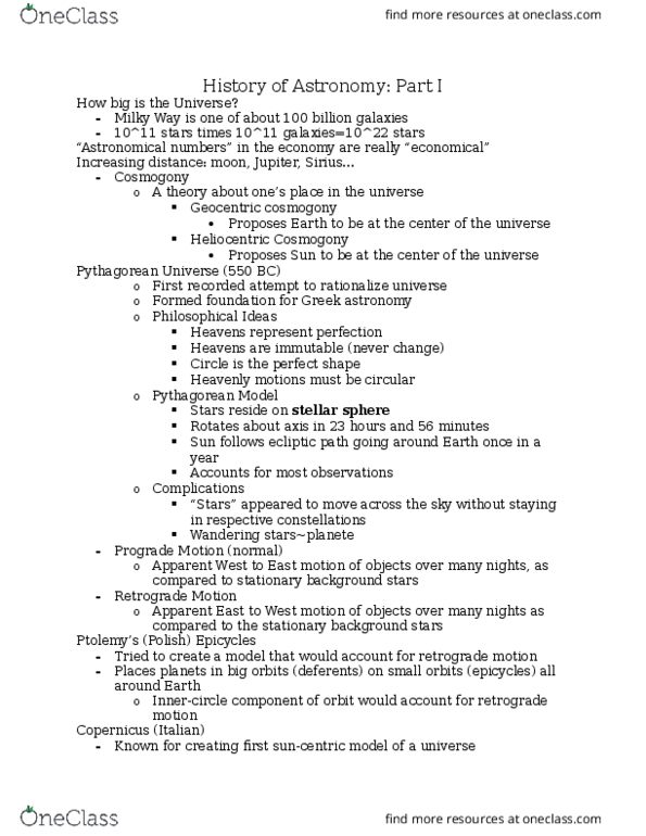 AST-0009 Lecture Notes - Lecture 1: Orbital Period, Ellipse, Deferent And Epicycle thumbnail