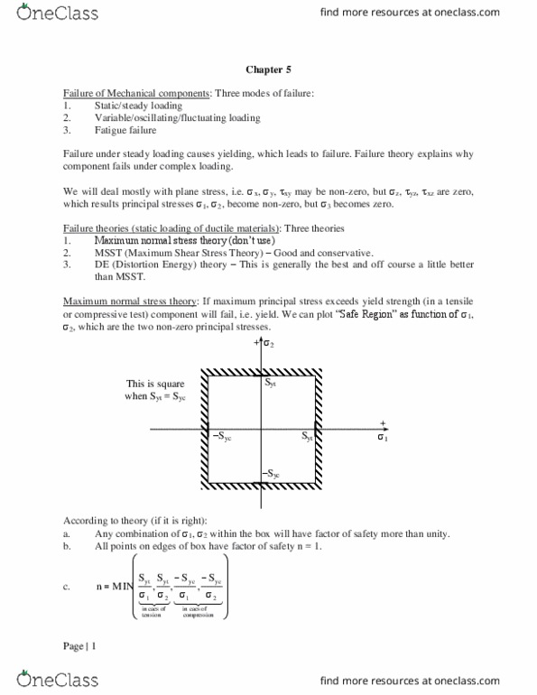 MAE 311 Lecture Notes - Lecture 10: Ultimate Tensile Strength, Stress (Mechanics), Shear Stress thumbnail
