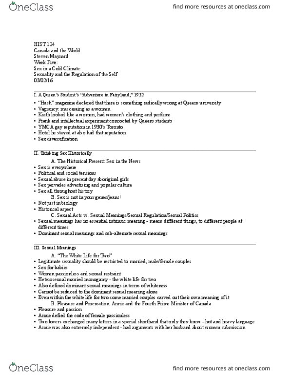 HIST 124 Lecture Notes - Lecture 5: Chinese Canadians, Solitary Confinement, Charivari thumbnail