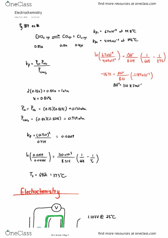 CHEM 1001 Lecture Notes - Lecture 27: Electrochemistry thumbnail