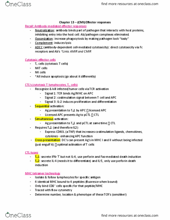 MICR 3230 Chapter Notes - Chapter 13+15: Tuberculin, Type Iii Hypersensitivity, Immunoglobulin G thumbnail
