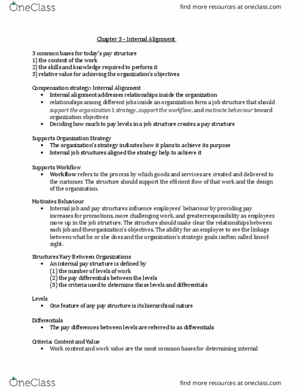 Management and Organizational Studies 3342A/B Chapter Notes - Chapter 3: Basic Belief, Equal Pay For Equal Work, Workflow thumbnail