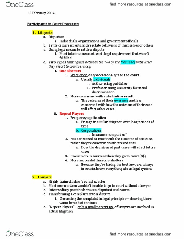 Sociology 2260A/B Lecture Notes - Lecture 9: Only Time, False Imprisonment, Mock Trial thumbnail