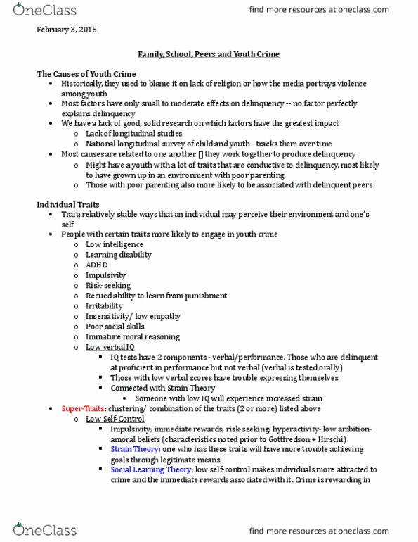 Sociology 2267A/B Lecture Notes - Lecture 7: Social Learning Theory, Autonomic Nervous System, Mendelian Inheritance thumbnail