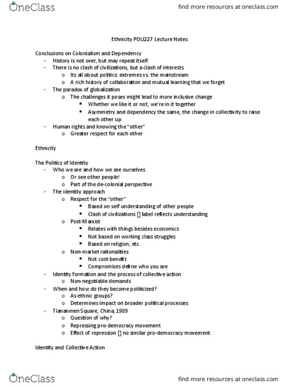 POLI 227 Lecture Notes - Lecture 5: Idi Amin, Dominant Minority, Hutu thumbnail