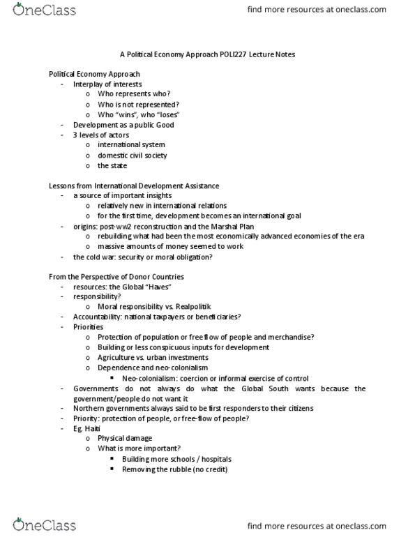 POLI 227 Lecture Notes - Lecture 14: Brundtland Commission, Realpolitik, Greenpeace thumbnail