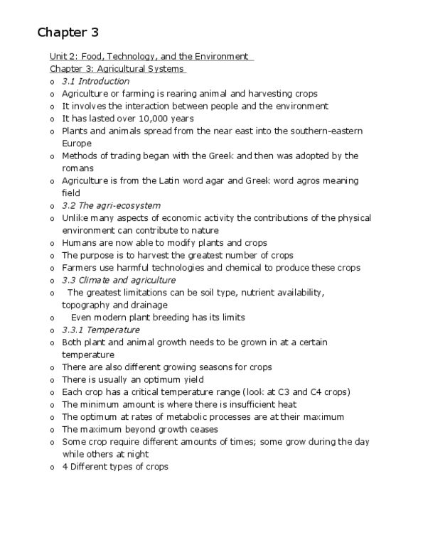 GGR107H1 Chapter Notes - Chapter 3: Soil Texture, The Surplus, Food Energy thumbnail