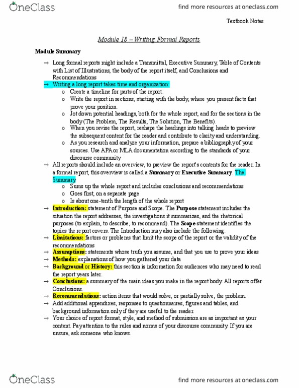 BUSI 1020U Chapter Notes - Chapter 18: Scope Statement, Formal Language thumbnail