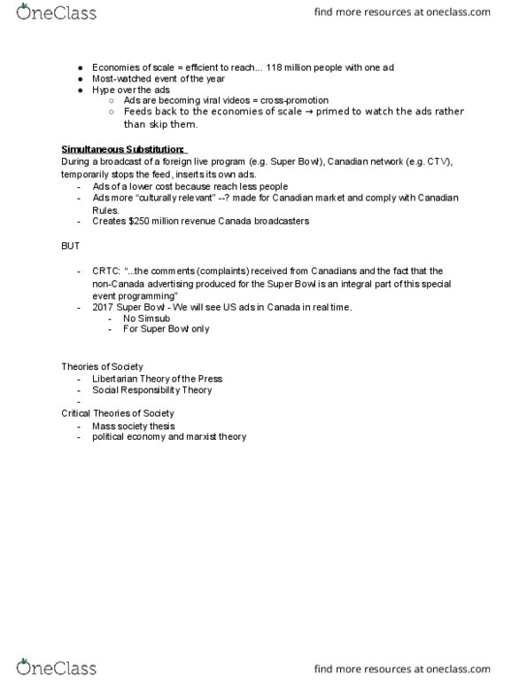 CMST 1A03 Lecture Notes - Lecture 9: Mass Society, Canada Revenue Agency, Social Responsibility thumbnail