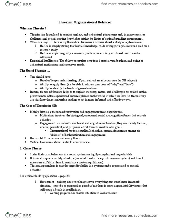 COMM 105 Lecture Notes - Lecture 3: Social Cognitive Theory, Social Identity Theory, Organizational Justice thumbnail
