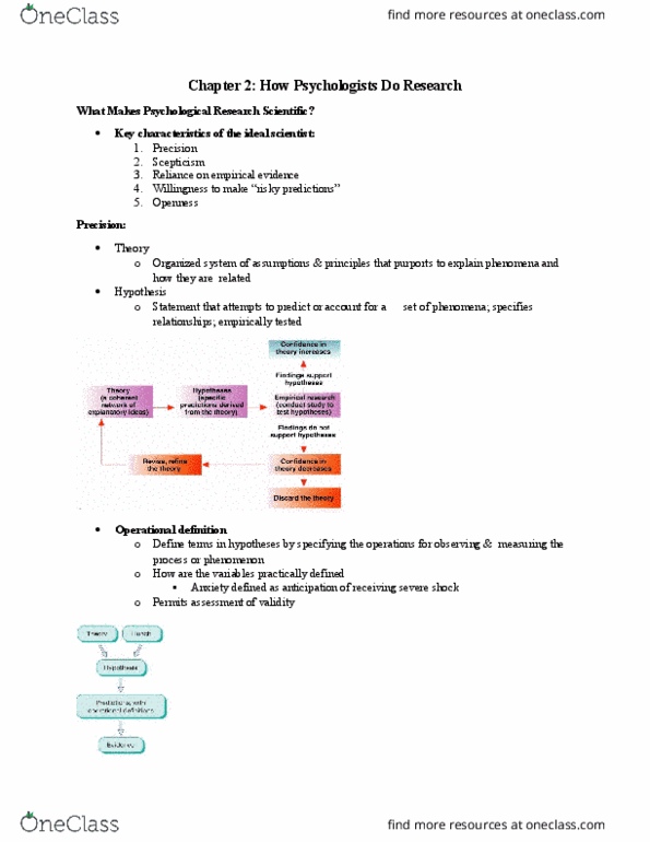 PSY 120 Lecture Notes - Lecture 2: Criterion Validity, Naturalistic Observation, Confirmation Bias thumbnail