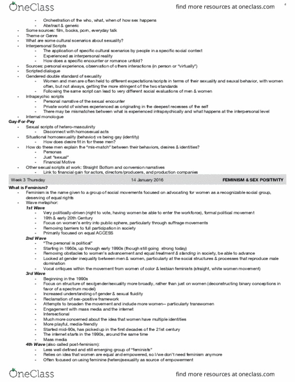 SOC 150 Lecture Notes - Lecture 3: Sadomasochism, Intersectionality thumbnail