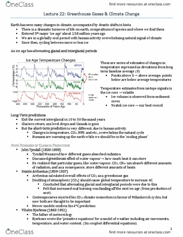 BIO220H1 Lecture Notes - Lecture 22: Numerical Weather Prediction, Milankovitch Cycles, Ice Core thumbnail