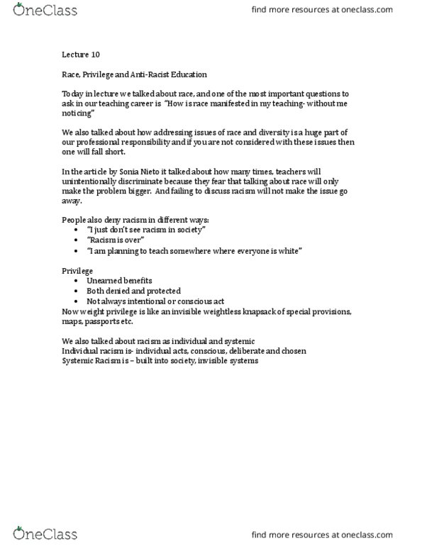 EDUC 1F90 Lecture Notes - Lecture 21: Professional Responsibility thumbnail