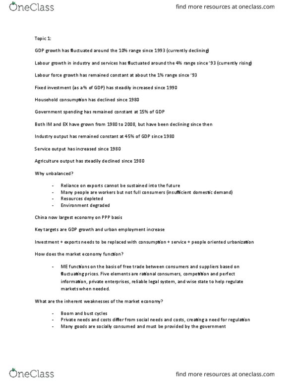 ECON211 Chapter Notes - Chapter 1-7, 9-12: Socialist Market Economy, Hukou System, Foreign Exchange Market thumbnail