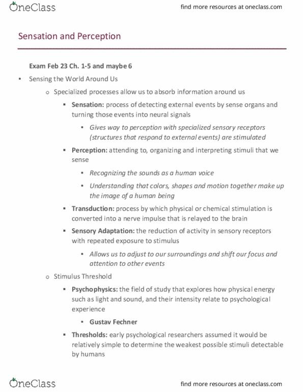 01:830:101 Lecture Notes - Lecture 3: Subliminal Stimuli, Detection Theory, Sensory Threshold thumbnail