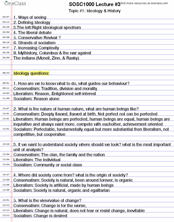 SOCI 1010 Lecture Notes - Lecture 3: John Foxx, Laissez-Faire, Dominant Ideology thumbnail