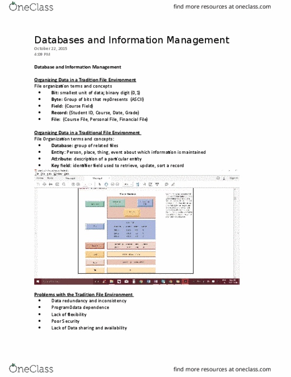 ITM 102 Lecture Notes - Lecture 6: Data Redundancy, Data Dependency, Nosql thumbnail