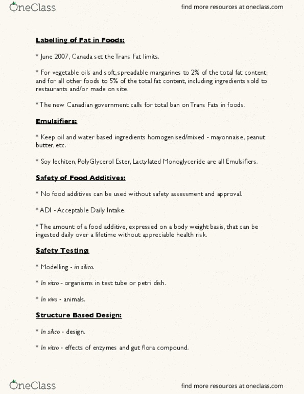 SCIE 1P51 Lecture Notes - Lecture 19: Median Lethal Dose, Acceptable Daily Intake, Lethal Dose thumbnail