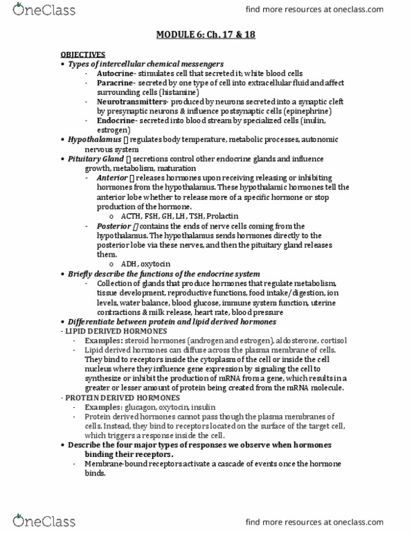 BPK 105 Lecture Notes - Lecture 6: Anterior Pituitary, Cell Membrane, Autonomic Nervous System thumbnail