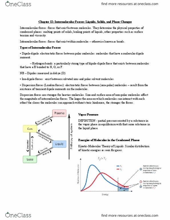 CHEM 1620 Chapter Notes - Chapter 12: Steric Effects, Debye, London Dispersion Force thumbnail