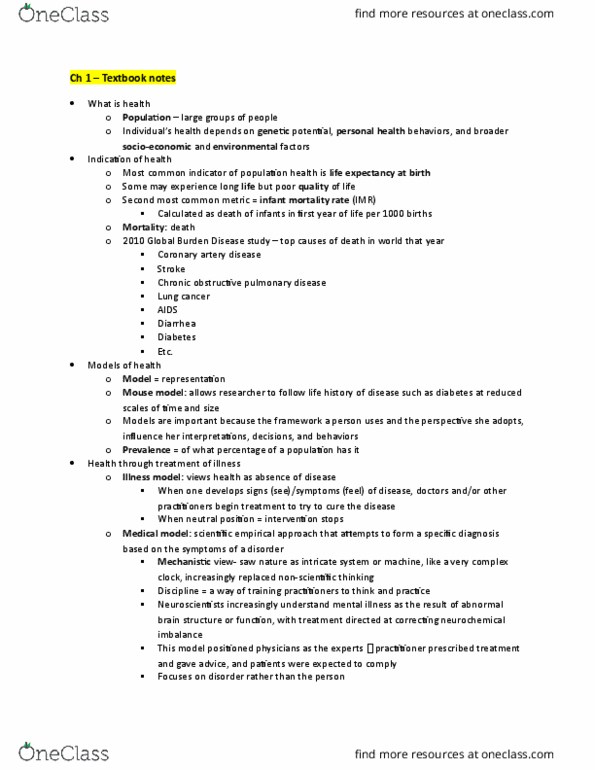 BPK 140 Chapter Notes - Chapter 1: Chronic Obstructive Pulmonary Disease, Coronary Artery Disease, Health Professional thumbnail