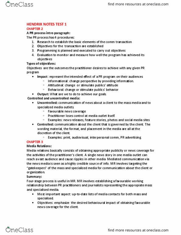 COM CM 301 Chapter Notes - Chapter 2-4, 13: Uptodate, Web 2.0, Integrated Marketing Communications thumbnail