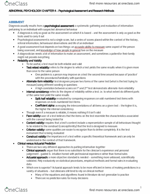 PSY240H1 Chapter Notes - Chapter 4: Millon Clinical Multiaxial Inventory, Rorschach Test, Magnetic Resonance Imaging thumbnail