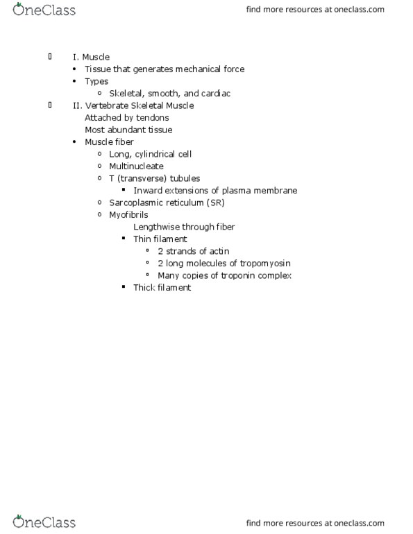 01:119:116 Lecture Notes - Lecture 21: Rigor Mortis, Sliding Filament Theory, Myosin Head thumbnail