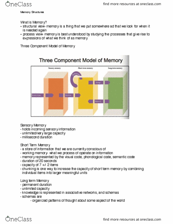 Psychology 2135A/B Chapter Notes - Chapter 5: Procedural Memory, Retrograde Amnesia, Interference Theory thumbnail