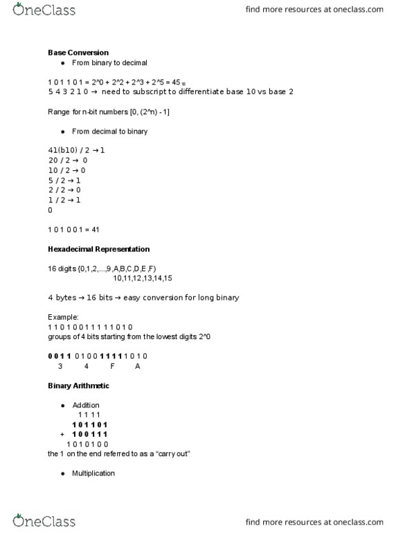 EECE 2160 Lecture Notes - Lecture 4: Operand thumbnail