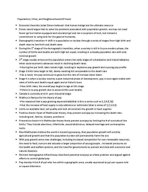 SOC102H1 Chapter Notes -Urban Sprawl, Healthy City, Environmentalism thumbnail