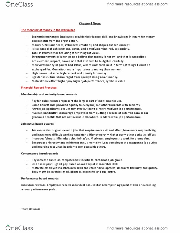 BUS 272 Chapter Notes - Chapter 6: Employee Stock Ownership Plan, Pension, Job Satisfaction thumbnail