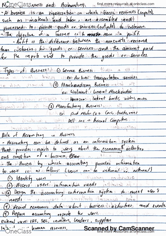 ACCT 1201 Lecture 2: Chapter 1 and 2 Notes thumbnail