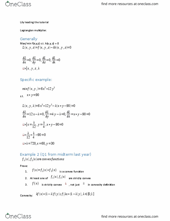 Class Notes for Applied Mathematics at University of Toronto St