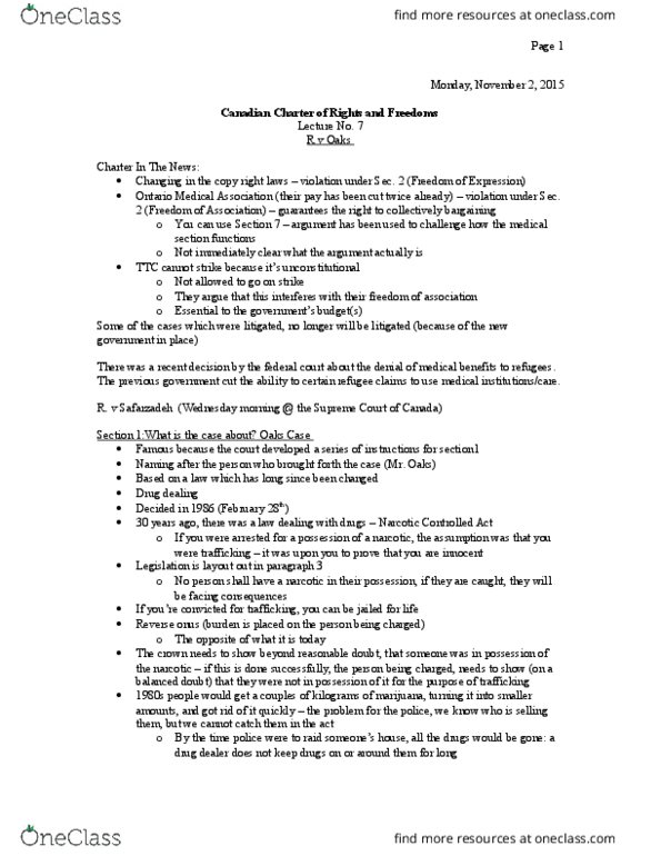SOSC 3360 Lecture Notes - Lecture 7: Reverse Onus, Hash Oil, Government Cut thumbnail