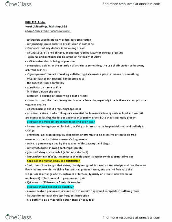 PHIL221 Lecture Notes - Lecture 2: Circumlocution, Stoicism thumbnail