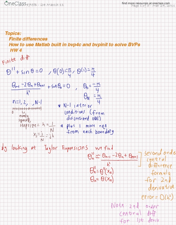 MATH 475B Lecture Notes - Lecture 17: Finite Difference thumbnail
