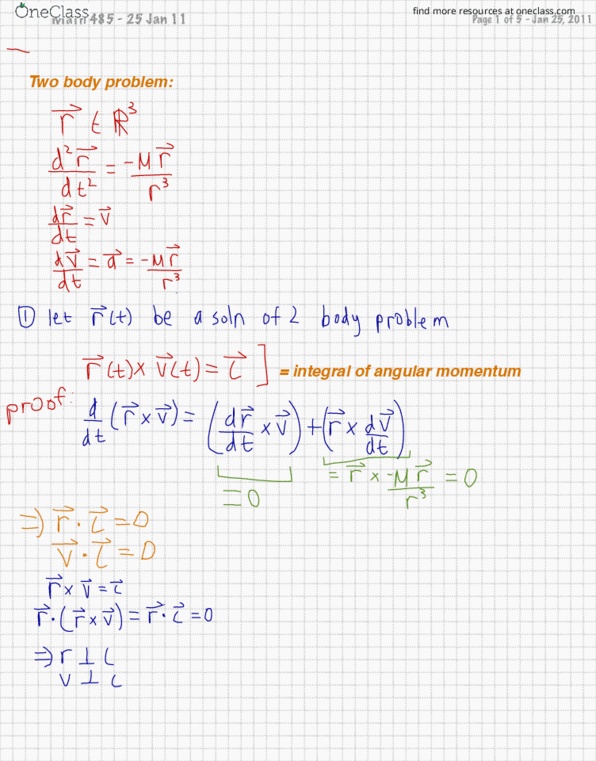 MATH 485 Lecture Notes - Lecture 4: Ellipse, Escape Velocity thumbnail