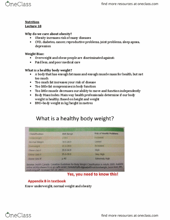 NUTR 1010 Lecture Notes - Lecture 18: Body Composition, Adipose Tissue, Hip Bone thumbnail