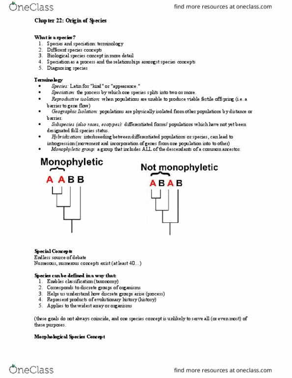 BIO 124 Chapter 22: Chapter 22 Lecture Notes thumbnail